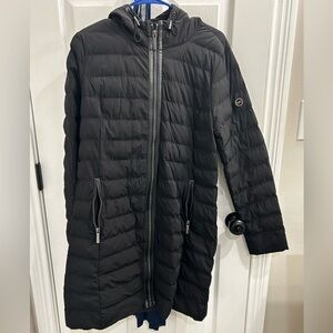 Michael Kors knee length black puffer coat